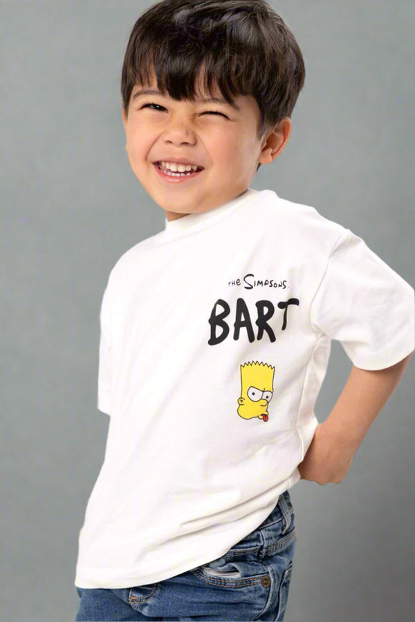 Bart Simpson Printed T-Shirt – Fun Cartoon Style for Boys