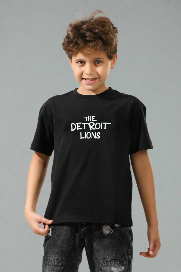👕 Boys' T-Shirt – The Detroit Lions Cartoon Design